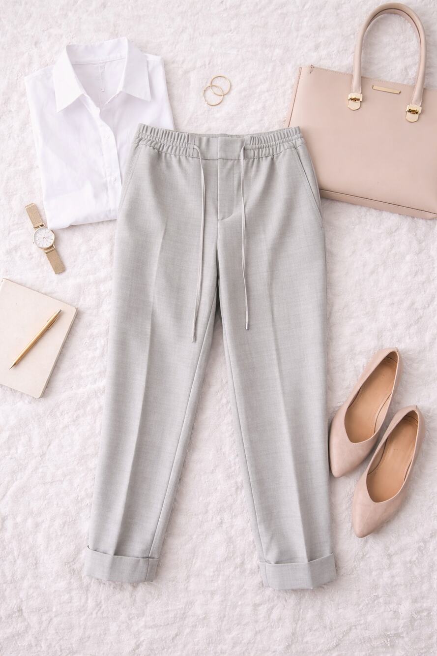 NWT Club Monaco Women's Tie Waist Wool Blend Pant Light Heather Grey Size 00